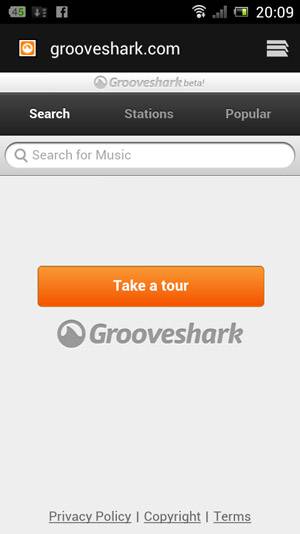 Grooveshark Mobile Website