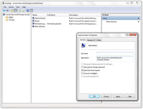 Enabling Auto-Logon and the Administrator Account in Vista and 7