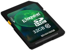 Kingston 32GB Class 10 SDHC Memory Card