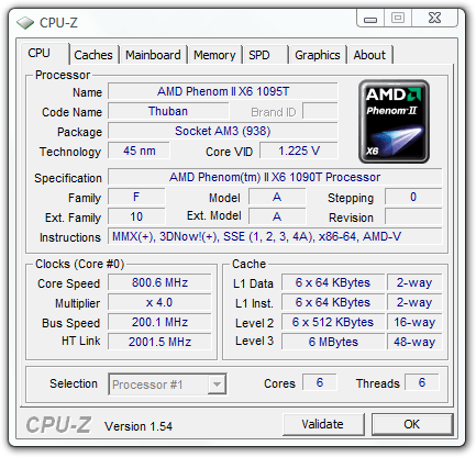 AMD Phenom II X6 1090T Six Core Processor