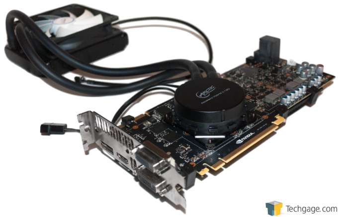 Arctic Accelero Hybrid II GPU Cooler - Fully Installed on GeForce GTX 680