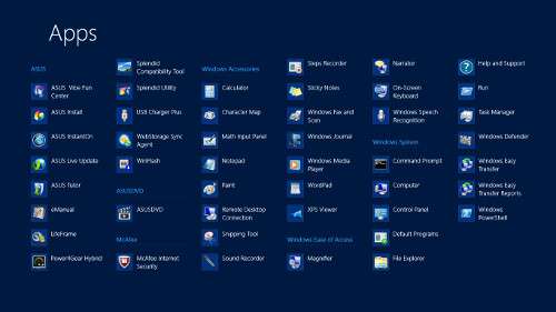 ASUS S56C - Windows 8 Start Screen