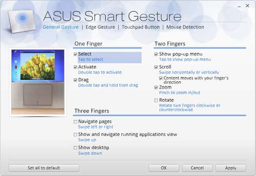 ASUS X202E - ASUS Smart Gesture