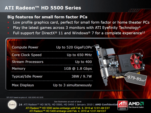 ATI Radeon HD 5570 - Official Specs