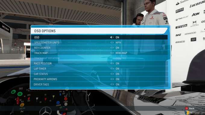 F1 2013 Classic Edition - OSD Options