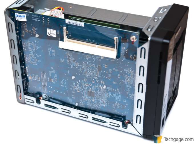 QNAP TS-269L Dual-bay NAS - Chassis Removed, Motherboard Exposed