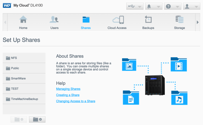 WD My Cloud DL4100 Business NAS - Share Setup