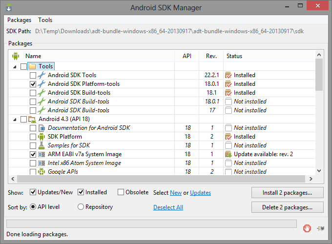 Android SDK Tools Installer