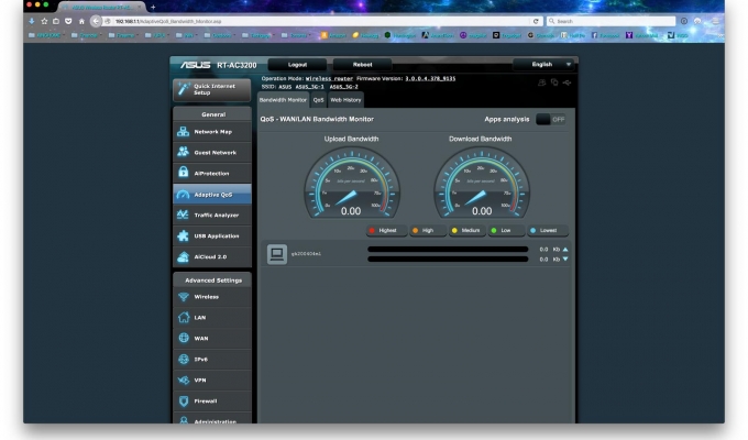 ASUSWRT For RT-AC3200 Router - QoS Speed Monitor