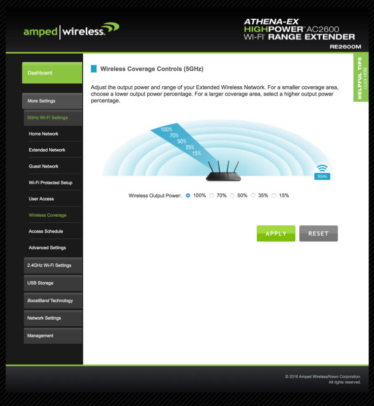 Techgage Amped Wireless ATHENA-EX Range Extender Review Wireless Output Amplitude Tuning