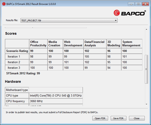 BAPCo SYSmark 2012