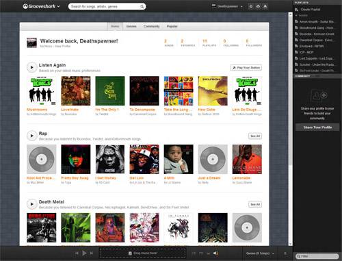 Grooveshark Website