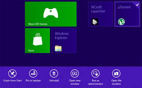 Windows 8 - Advanced Tile Options