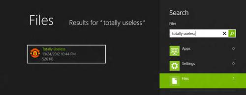 Windows 8 - Useless Search