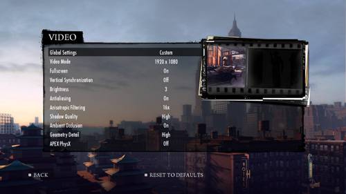 Mafia II - Settings