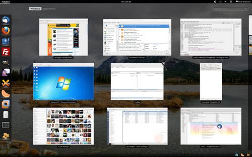 GNOME 3 Overview Screen