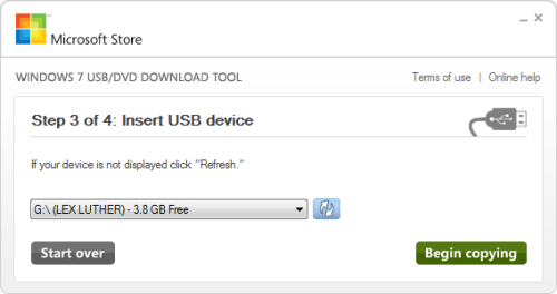 Windows 7 USB/DVD Download Tool