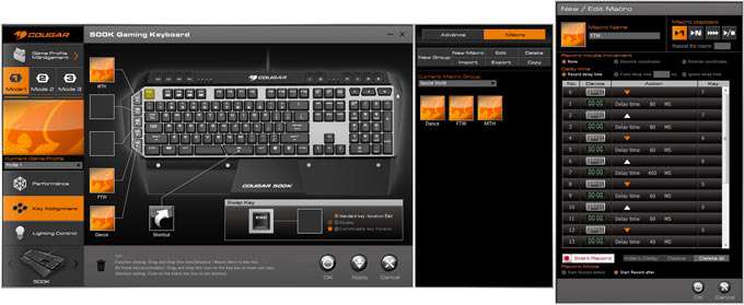 COUGAR 500K Gaming Keyboard Software - Main Interface