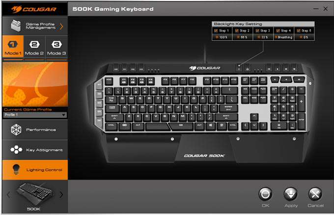 COUGAR 500K Gaming Keyboard Software - Macro Creation and Key Assignment