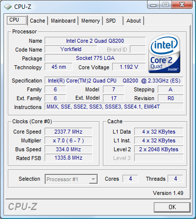 Intel Core 2 Quad Q-9400 /8400 Processor LGA775 CPU - DYNOKART