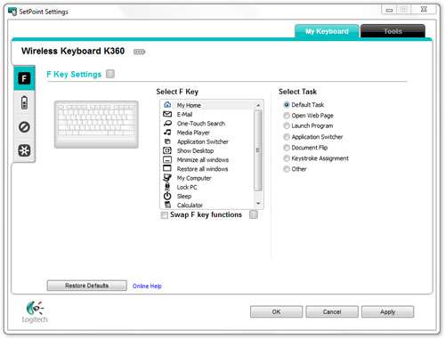 Logitech K360 Wireless Keyboard