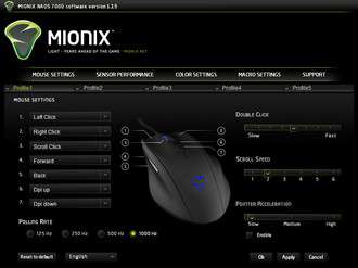Mionix Naos 7000 Software - Mouse Settings