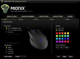 Mionix Naos 7000 Software - Color Settings