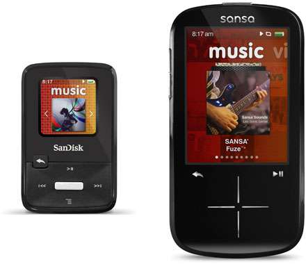 SanDisk Sansa Clip Zip and Fuze+ Media Players