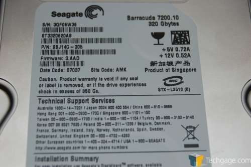 Seagate Barracuda 7200.10 320GB – Techgage