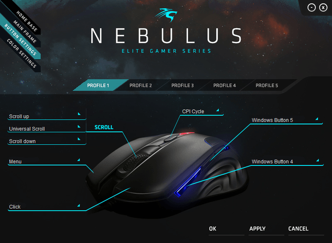 Sentey Nebulus Gaming Mouse Software - Button Settings