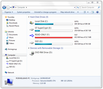 Super Talent 32GB SuperCrypt USB 3.0 Thumb Drive