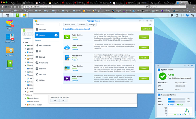 Synology BeyondCloud Preconfigured NAS - Admin UI Control Panel