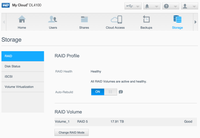 WD My Cloud DL4100 Business NAS - Configure RAID