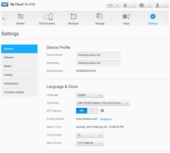 WD My Cloud DL4100 Business NAS - Configuring Settings