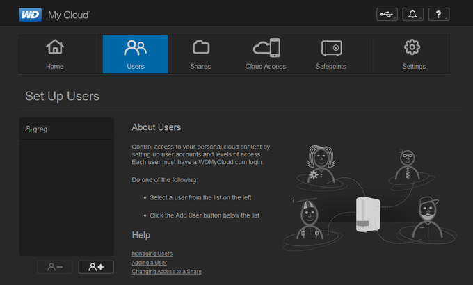 WD My Cloud - Setting up Users