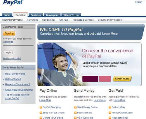 PayPal_Front_Page