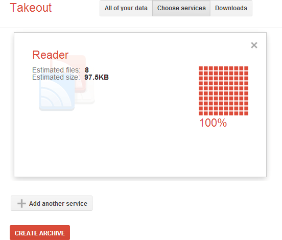 Google Reader Takeout