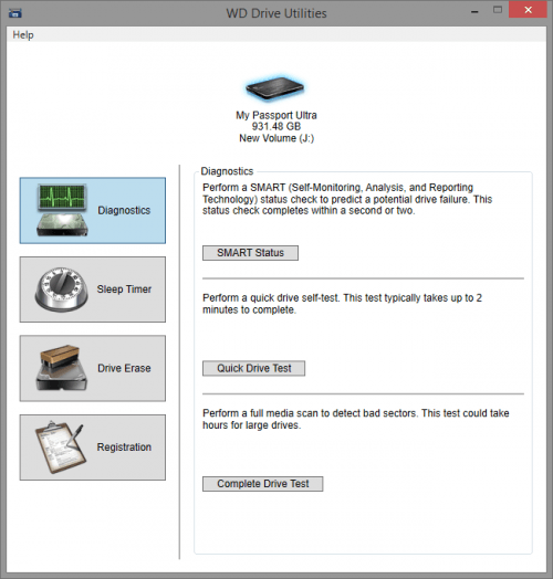 WD My Passport Ultra Drive Utilities