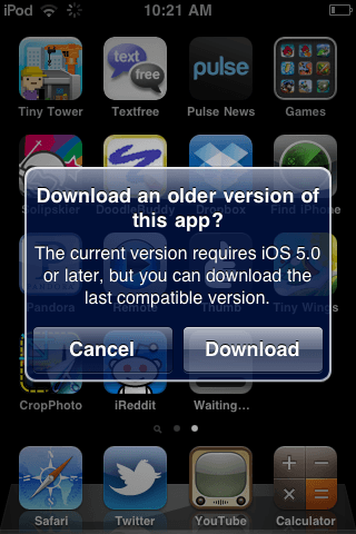 iOS Last Compatible App