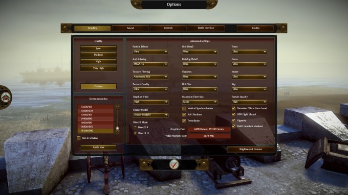 Total War SHOGUN 2 Benchmark Settings