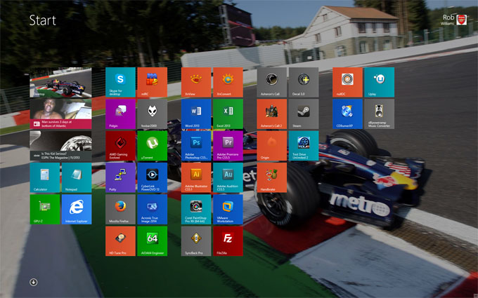 Rob's Windows 8 Start Screen