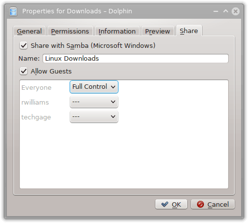 Creating a Samba Share in KDE