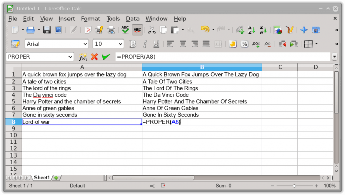 LibreOffice Calc - Use of PROPER