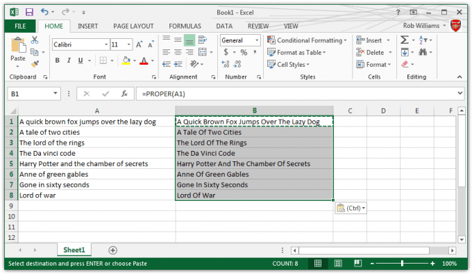 Microsoft Excel - Use of PROPER