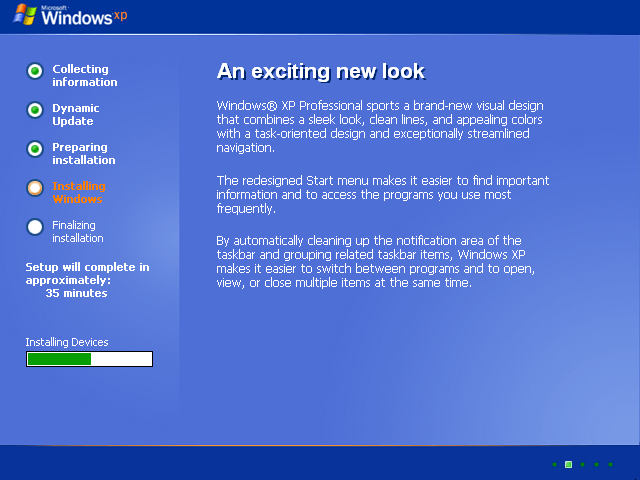 Windows XP - Installation, Graphical Installer