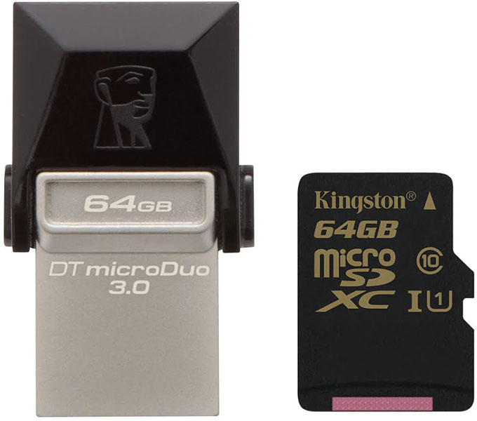 Kingston DT microDuo 3 and UHS-I 64GB microSDHC Card
