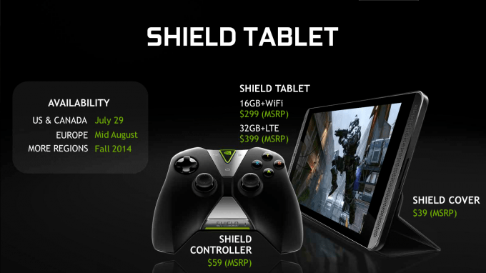 NVIDIA SHIELD Tablet and SHIELD Controller Price