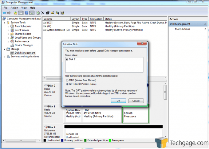 Teratrend TS432U Disk Initialization