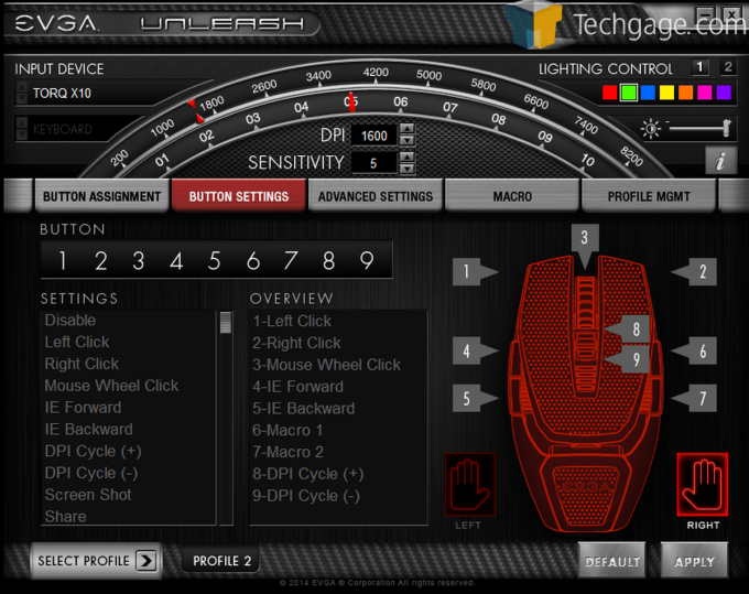 EVGA Torq Mouse Screen Capture Button Settings