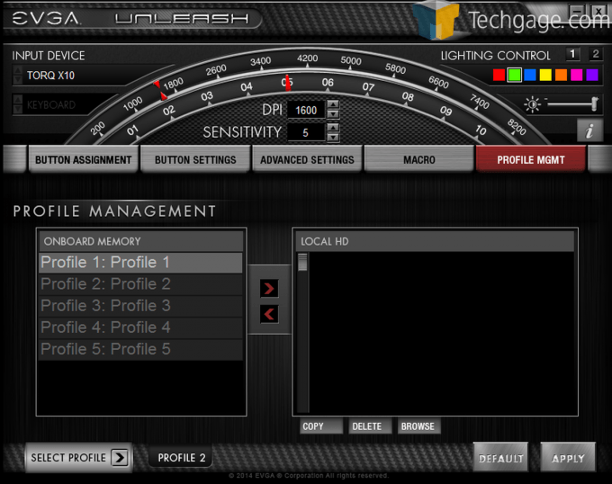 EVGA Torq Mouse Screen Capture Profile Management